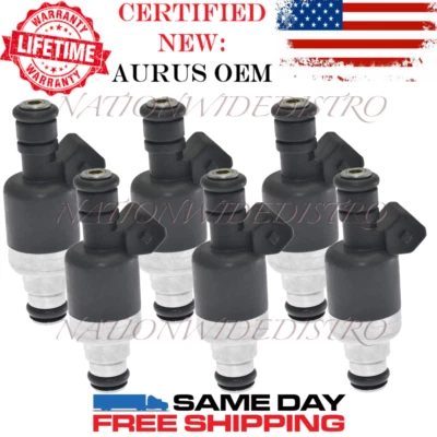 6x OEM NEW AURUS Fuel Injectors for 1987-1989 Oldsmobile Cutlass Cruiser 2.8L V6 - Image 1 of 4