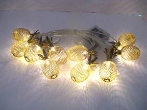 Pineapple String Lights Battery Operated LED Lights Metallic - Picture 1 of 2