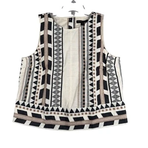 Banana Republic Shirt Sleeveless Top Geometric Print Casual Blouse Size Small - Picture 1 of 7
