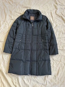 Moncler Vintage Women's Black Quilted Long Down Puffer Jacket Coat Size 2 / M - Picture 1 of 8