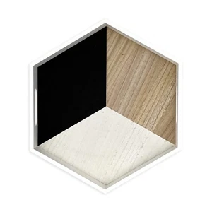 Montecito Home Hexagon Modern Farmhouse Coffee Table Tray Ottoman Drinks Serving - Picture 1 of 10