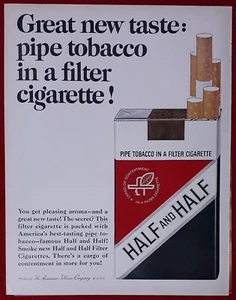 Vintage 1964 Half and Half Pipe Tobacco Cigarettes Print Ad  - Picture 1 of 1