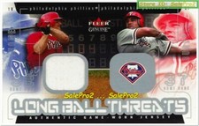 FLEER GENUINE 2003 JIM THOME / PAT BURRELL #2A PHILADELPHIA PHILLIES GAME JERSEY