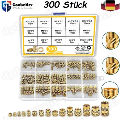 300 Stück Gewindeeinsatz Set M2-M6 für 3D Druck Einpressmutter Gewindeeinsätze - Bild 1 von 4