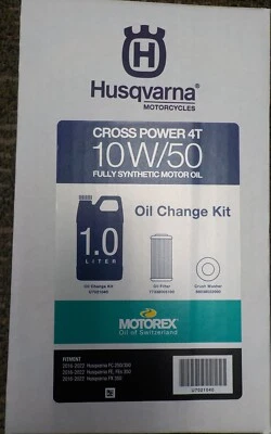 Kit de cambio de aceite Husqvarna motocicletas/Motorex sintetizador completo 10W/50 (1,0 L) - U7021040 Foto 1 de 2
