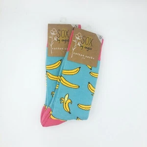 Banana Socks,2 PAIR PACK,Novelty Socks,Funky Socks,Fancy Socks,Pattern Socks - Picture 1 of 2