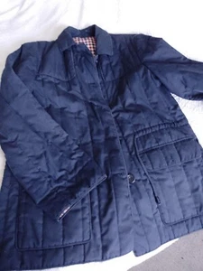 RARE VINTAGE AQUASCUTUM NAVY + TARTAN LINED LADIES RIDING JACKET S.14/16 NO RES - Picture 1 of 11