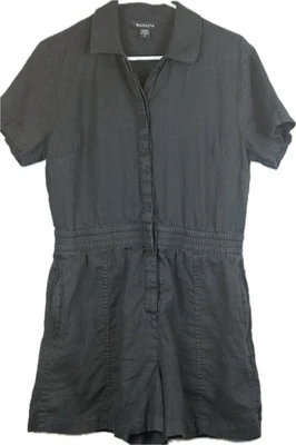 Athleta Black Linen Romper  Size SP - Image 1 of 4