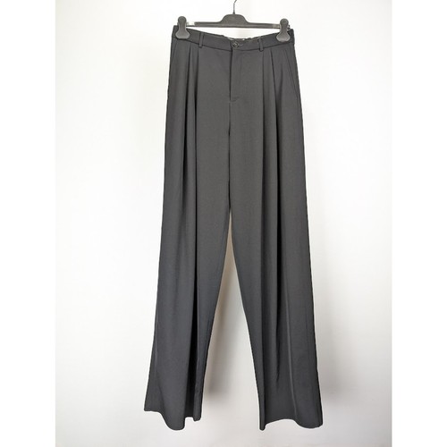SAINT LAURENT (YSL) Saint Laurent Paris Pantalone Gabardine Fluido Nero Nuovo con etichette 48