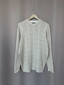 Dolce Gabbana Cable Knit Sweater Mens Size XL Beige Crew Neck Jumper Cotton - Picture 1 of 13