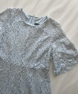 Zara powder blue lace skater dress Size L - Picture 1 of 6