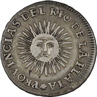 阿根廷(里奥哈,里约热内卢德拉普拉塔)1826 2 鞋底 TONED EF — 第 1/2 张图片