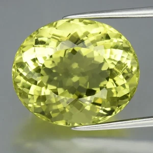 💎 14.45ct 17.2x15mm VVS Oval Natural Lemon Quartz - Africa Gemstone - Picture 1 of 4