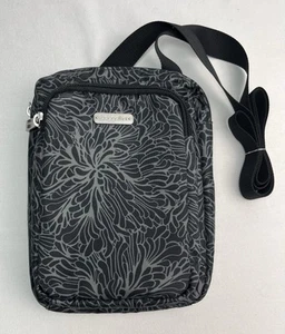 Baggallini Washable Dual Zipper N/S Crossbody with RFID in Midnight Blossom NWOT - Picture 1 of 14