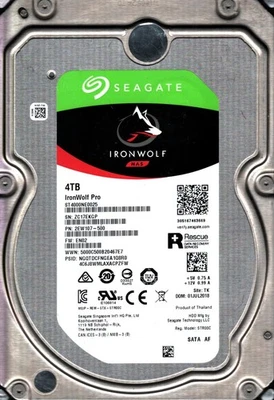 ST4000NE0025 P/N: 2EW107-500 F/W: EN02 S/N:ZC17 TK 4TB JUL 2018 THAILAND SEAGATE - Image 1 of 2