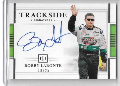 2020 PANINI NATIONAL TREASURES BOBBY LABONTE ON CARD AUTO TRACKSIDE 10/25 - Image 1 of 2