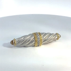 Judith Ripka Sterling Silver Yellow Citrine Brooch - Picture 1 of 4