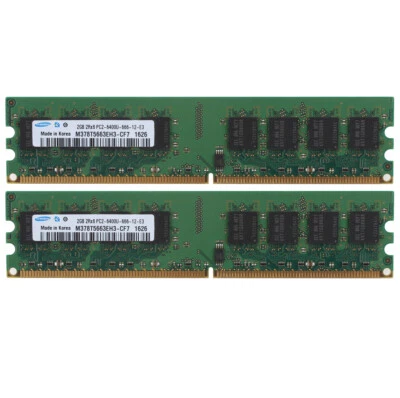 Samsung 4GB 2X 2GB DDR2 800MHz 2Rx8 PC2-6400U 240PIN DIMM Desktop Memory RAM 4 G - Image 1 of 4