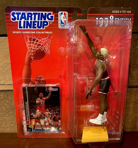 DENNIS RODMAN Chicago Bulls 1998 Kenner Starting Lineup “BLONDE HAIR” Figure NEW Cover