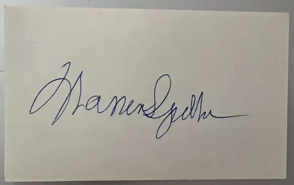 WARREN SPAHN HOF AUTH. AUTOGRAPHED 3 X 5 INDEX CARD BRAVES NM - Image 1 of 1