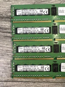 (4) 15-102214-01 UCS-MR-1X081RU-A CISCO 8GB 1RX4 PC4-2133P MEMORY MODULE L77 - Picture 1 of 2