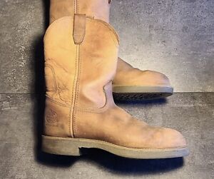 Vintage Georgia Boots steel toe pull on Roper boots men's 7.5 C