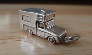 Sterling Silver 3D 23x11x8mm Heavy 6 gram Pickup Truck Camper Trailer Charm - Picture 1 of 6