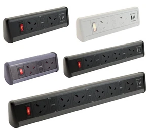Powerdata Tischsteckdosenverlängerung PDU 2/4/6 UK Netzsteckdose mit USB Option - Bild 1 von 9