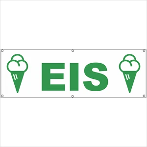 Werbeplane - Gerüstplane - p15 - Eis - Eiscafe Plane Baustelle, Garten, Zaun - Bild 1 von 7