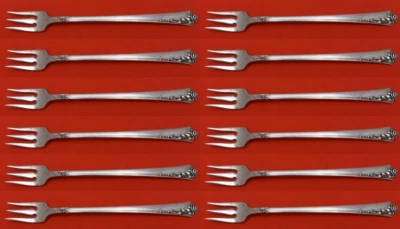 Juego de tenedores de cóctel Damask Rose de Oneida de plata de ley 12 piezas 5 3/8" Foto 1 de 3