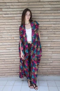 Silk Summer Dress Shrug Style Cap Set 100% chinon silk Girl Women Dress MG1098 - Picture 1 of 10