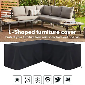 Garden Furniture Cover Waterproof L Shape Outdoor Patio Rattan Corner Sofa Cover - Picture 1 of 12