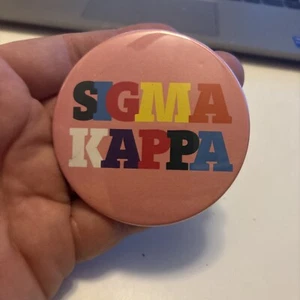 3” Round Sigma Kappa Sorority EK Pinback Pin Button Free Shipping EUC - Picture 1 of 3