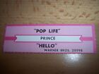 1 Prince Pop Life / Hello Jukebox Title Strips CD 7" 45RPM Records