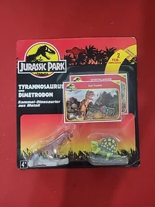 1993 Jurassic Park Kenner Tyrannosaurus And Dimetrodon Die-Casts (German Card) - Picture 1 of 2