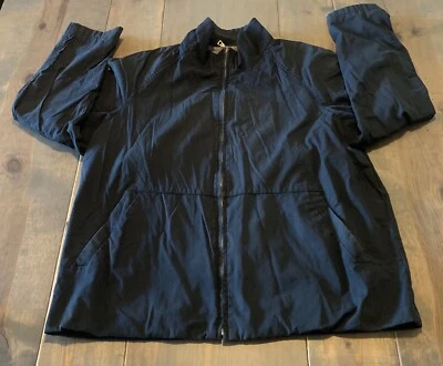 Chaqueta de algodón azul marino con cremallera completa manga larga Cole Haan City para hombre talla: L Foto 1 de 4