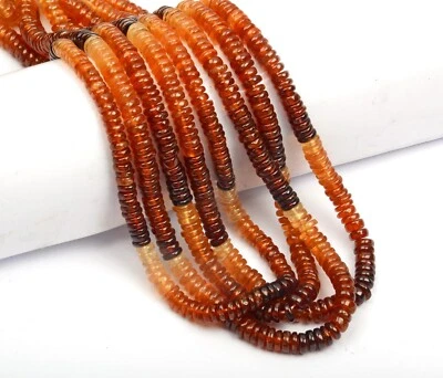 Natural Hessonite Garnet 16 Inch Strand 6 MM Gemston Beads Smooth Round Shape - Image 1 of 4