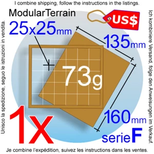 1x Bandeja de Movimiento MDF 5x6 6x5 (F 0mm) 25mm Base Cuadrada Warhammer 40k Wargames - Imagen 1 de 3