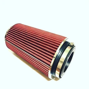 10"H COLD/SHORT RAM INTAKE HIGH FLOW CONE RED AIR FILTER3"/3.5"/4" REDUCER - Foto 1 di 2