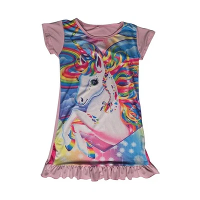 Lisa Frank Unicornio Niñas 8 Ropa de Dormir Años 90 Y2K Kawaii Caprichosa Fantasía Pastel Foto 1 de 4