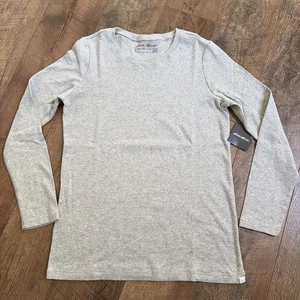 Eddie Bauer | Damen Langarmshirt grau Baumwolle Large Petite - Bild 1 von 19