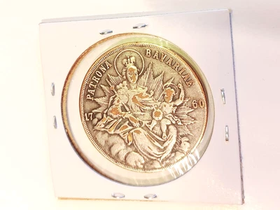 Colonial Era Bavarian 1760 Silver (.833)  1 Thaler Maximilian III ( 1727-1777 ) - Image 1 of 2