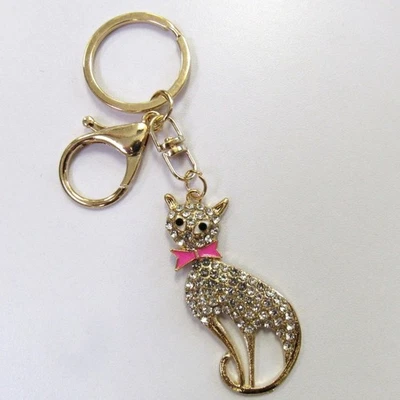 Venta al por mayor Lote a granel 12 PIEZAS Gatito Gato Cristal Llaveros Cartera Dijes NUEVO Foto 1 de 3