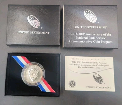 2016-D National Park Service 100th Anniversary 50C Coin, Half Dollar, Box + COA - Image 1 of 4