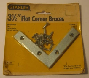 Soporte de esquina plana Stanley 3 1/2"!! NUEVO paquete de 4 stock antiguo!!!! - Imagen 1 de 2