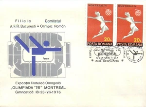 E0060 Romania FDC 1976 Montreal Olympics Gymnastics - Picture 1 of 2