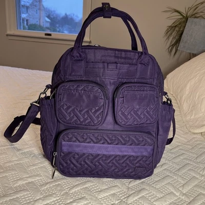 Bolso Bandolera de Viaje LUG Mini Puddle Jumper Convertible Púrpura Acolchado Foto 1 de 4