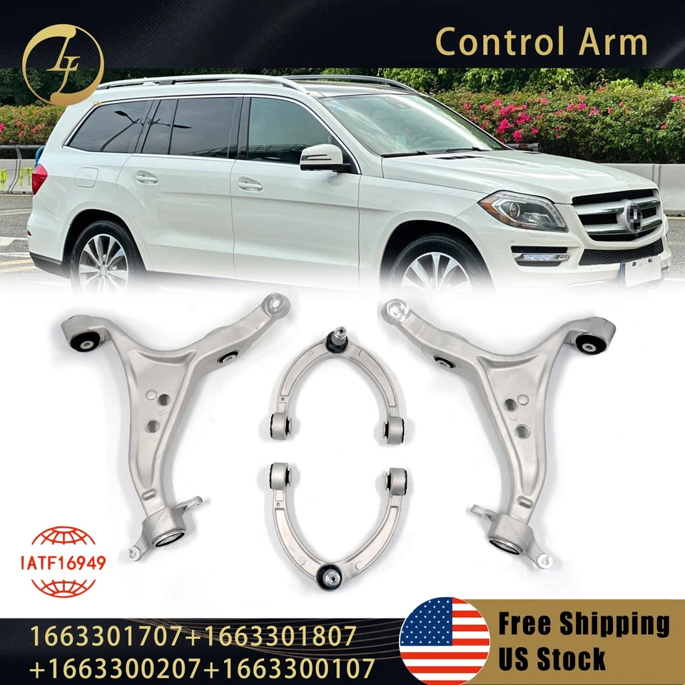 4PCS Front Upper & Lower Control Arm Kit w/ Bushing For Mercedes-Benz W166 X166 Foto 1 de 4