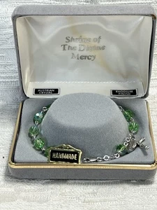 Austrian Crystal Wrist Rosary Bracelet 6mm Beads Rhodium Finish Handmade - 2980 - Picture 1 of 9