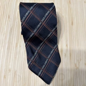 Corbata tejida de seda negra vintage Dolce & Gabbana Cravatte Peek A Boo Pin Up - Imagen 1 de 8